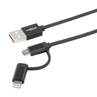 Ansmann USB-kabel, 2-in-1, 1,2 m, diverse kabels - thumbnail