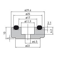 Audio Dynavox - Aluminium voeten 4 delig - zilver - 30 mm - thumbnail