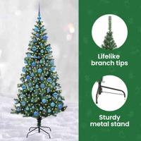 VidaXL Kunstmatig voorverlicht kerstboom met 300 led groen 180 cm pvc - thumbnail