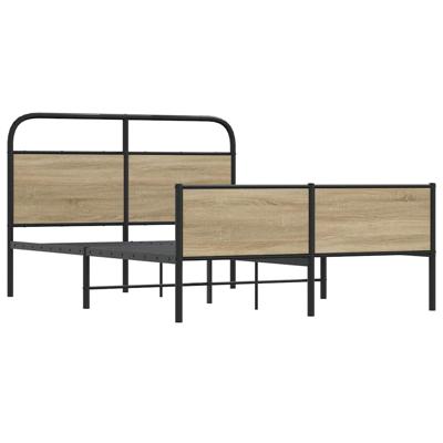 Bedframe zonder matras metaal gerookt eikenkleurig 183x213 cm - thumbnail