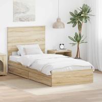 Bedframe met lade Sonoma Eiken 90 x 190 cm Bewerkt hout - thumbnail