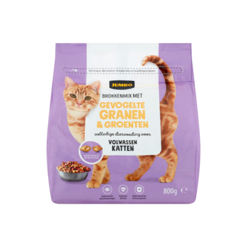 Jumbo Brokkenmix met Gevogelte Granen & Groenten Katten Volwassen 800g