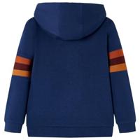 Kindertrui met capuchon beer en snowboardprint 104 marineblauw - thumbnail