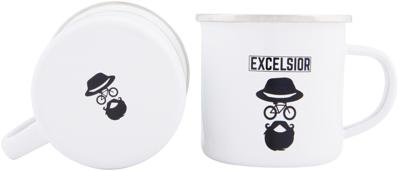 EXCELSIOR mok mug 250ml 300ml white/chrome rim