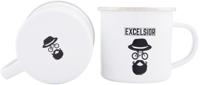 EXCELSIOR mok mug 250ml 300ml white/chrome rim - thumbnail