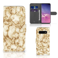 Samsung Galaxy S10 Plus | Bookcase | Marmer Goud - thumbnail