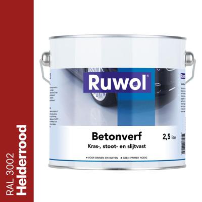 Ruwol Betonverf Helderrood (RAL 3002) 2,5 liter