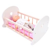 Poppenbedje Schommelwieg, Roze/Wit - thumbnail
