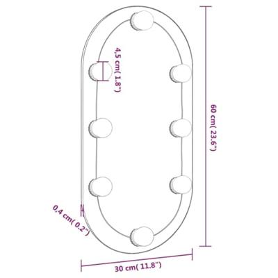 VidaXL Spiegel met led-verlichting ovaal 60x30 cm glas