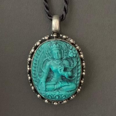 Tibetaanse Hanger Witte Tara - Lang Leven met zwart Koord