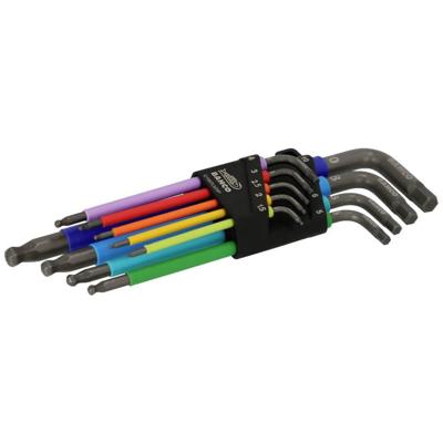 Bahco inbussleutelset 1.5 - 10 mm Stiftsleutels, zeskant, lang, gefosfateerd, gekleurd, metrisch - 9-delig - C1997LM/9P