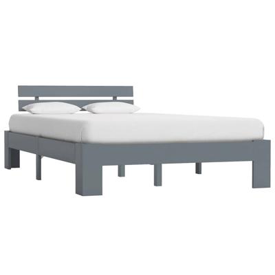 VidaXL Bedframe massief grenenhout grijs 120x200 cm