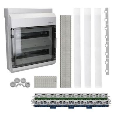 Hensel 6100003 KV 9236 Kleine verdeelkast Opbouw (op muur) Aantal groepen: 36 Aantal rijen: 2 Inhoud: 1 stuk(s)