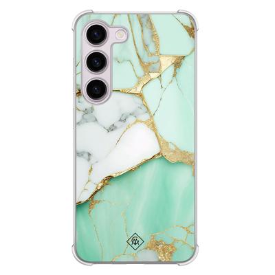 Samsung Galaxy S23 Plus shockproof hoesje - Marmer mintgroen Samsung Galaxy S23 Plus shockproof hoesje - Marmer mintgroen