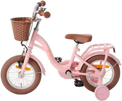 AMIGO Fairy 12 Inch Meisjes Terugtraprem Zalmroze