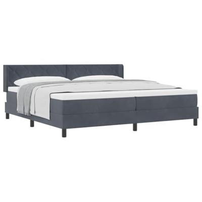 Boxspringbed met Matras Zwart 100x200 cm Fluweel Donkergrijs