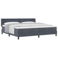 Boxspringbed met Matras Zwart 100x200 cm Fluweel Donkergrijs - thumbnail