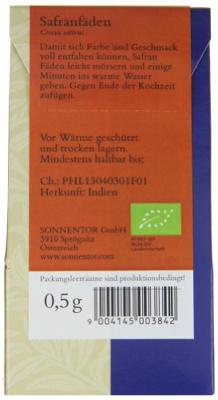 Sonnentor Saffraan bio 0.5 Gram
