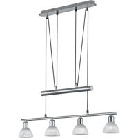 LED Hanglamp - Hangverlichting - Trion Levino - E14 Fitting - Warm Wit 3000K - 4-lichts - Rechthoek - Mat Nikkel - Aluminium - thumbnail