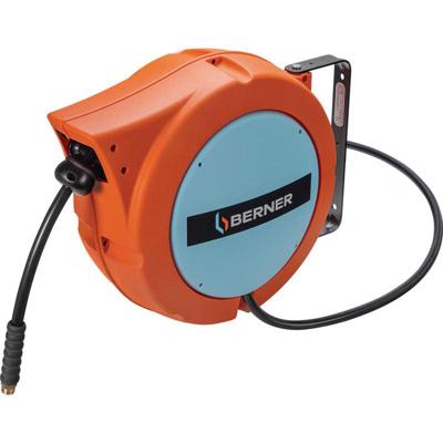 Berner luchthaspel 15bar 10m ø8mm zelfoprollend oranje