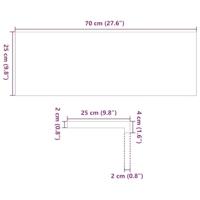 VidaXL Traptreden 2 st 70x25x2 cm massief eikenhout donkerbruin - thumbnail