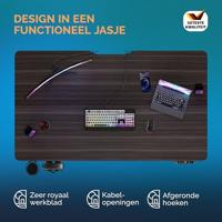 Zit sta Bureau In hoogte verstelbaar zwart 140x60x73-118cm - thumbnail