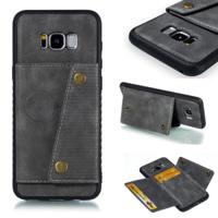 Lederen beschermhoes voor Galaxy S8 plus (grijs) - thumbnail