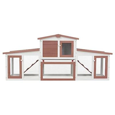 VidaXL Konijnenhok voor buiten groot 201x45x85 cm hout bruin en wit