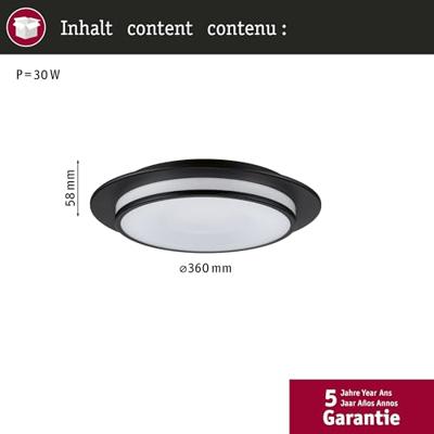 Paulmann 96785 Egron LED-plafondlamp LED Bajonet 16 W Zwart (mat)