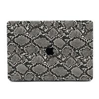 Lunso MacBook Pro 16 inch (2019) Leren cover hoes - case - Snake Pattern Grey - thumbnail
