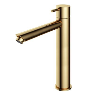 Wastafelmengkraan Hotbath Cobber 1-hendel Recht 28.6 cm Gepolijst Messing Living Colours