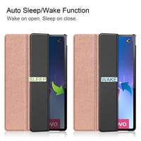 Lunso - Lenovo Tab P12 Pro - Tri-Fold Bookcase hoes - Rose Goud - thumbnail