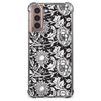 Samsung Galaxy S21 Plus Case Black Flowers - thumbnail