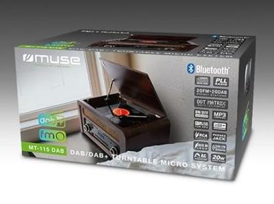 Muse MT-115DAB - Vintage muziekcenter met DAB+, radio, CD- platenspeler en Bluetooth