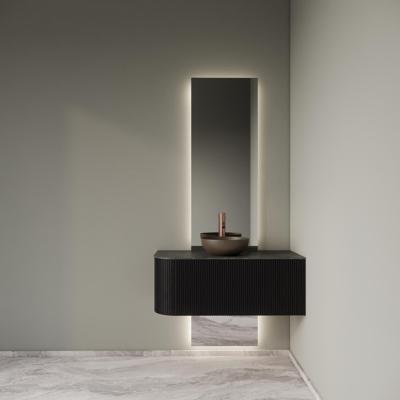 Badkamermeubelset Gliss Design Alluro 100 cm Rechts Black Veneer