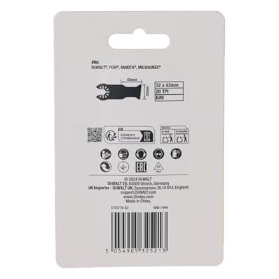 DeWALT DT20776 Multitool zaagblad BiM schuine snede 32mm VE=5 - thumbnail