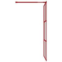 Inloopdouchewand transparant 115x195 cm ESG-glas rood - thumbnail