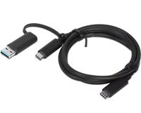 Lenovo 4X90U90618 USB-kabel USB 3.2 Gen1 (USB 3.0 / USB 3.1 Gen1) USB-A stekker, USB-C stekker 1.00 m Meerdere kleuren - thumbnail