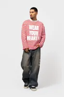 Equalité Stripe Longsleeve T-Shirt Heren Rood/Wit - Maat L - Kleur: RoodWit | Soccerfanshop - thumbnail