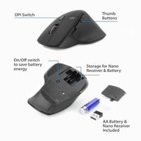 ACT AC5151 Draadloze Muis | 1000-2400 DPI | Stille Klik | USB-A Ontvanger | Ergonomisch ontwerp | Zwart - thumbnail