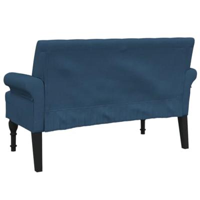 Bankje met rugleuning 120x62x75,5 cm stof blauw
