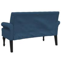 Bankje met rugleuning 120x62x75,5 cm stof blauw - thumbnail