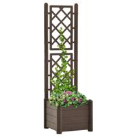 VidaXL Plantenbak met latwerk 43x43x142 cm pp mokka - thumbnail