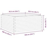 Plantenbak 100x100x46 cm massief grenenhout wasbruin - thumbnail