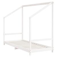Kinderbedframe 80x200 cm massief grenenhout wit - thumbnail
