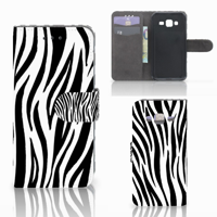 Samsung Galaxy J3 2016 Telefoonhoesje met Pasjes Zebra - thumbnail