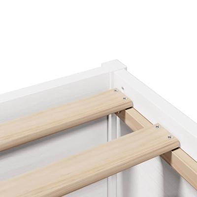 Bedframe met hoofdbord massief grenenhout wit 200x200 cm - thumbnail