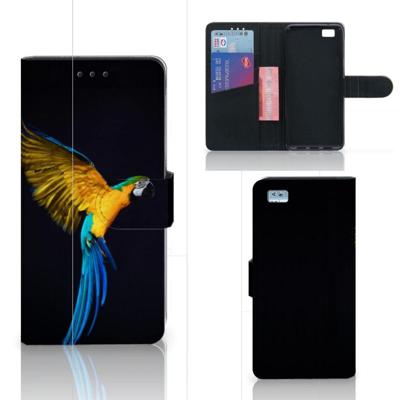 Huawei Ascend P8 Lite | Telefoonhoesje | Met pasjeshouder | Papegaai