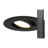16x Napels inbouwspot - Zwart - Dimbaar - 360° Kantelbaar - 39mm inbouwdiepte - 8 Watt 570 lumen - 2700K warm wit - IP65 waterdicht - met dimmer en afstandsbediening - thumbnail
