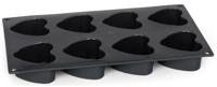 Patisse Mini Hartvormpjes 8 Vaks 29x17 cm Zwart/Siliconen - thumbnail